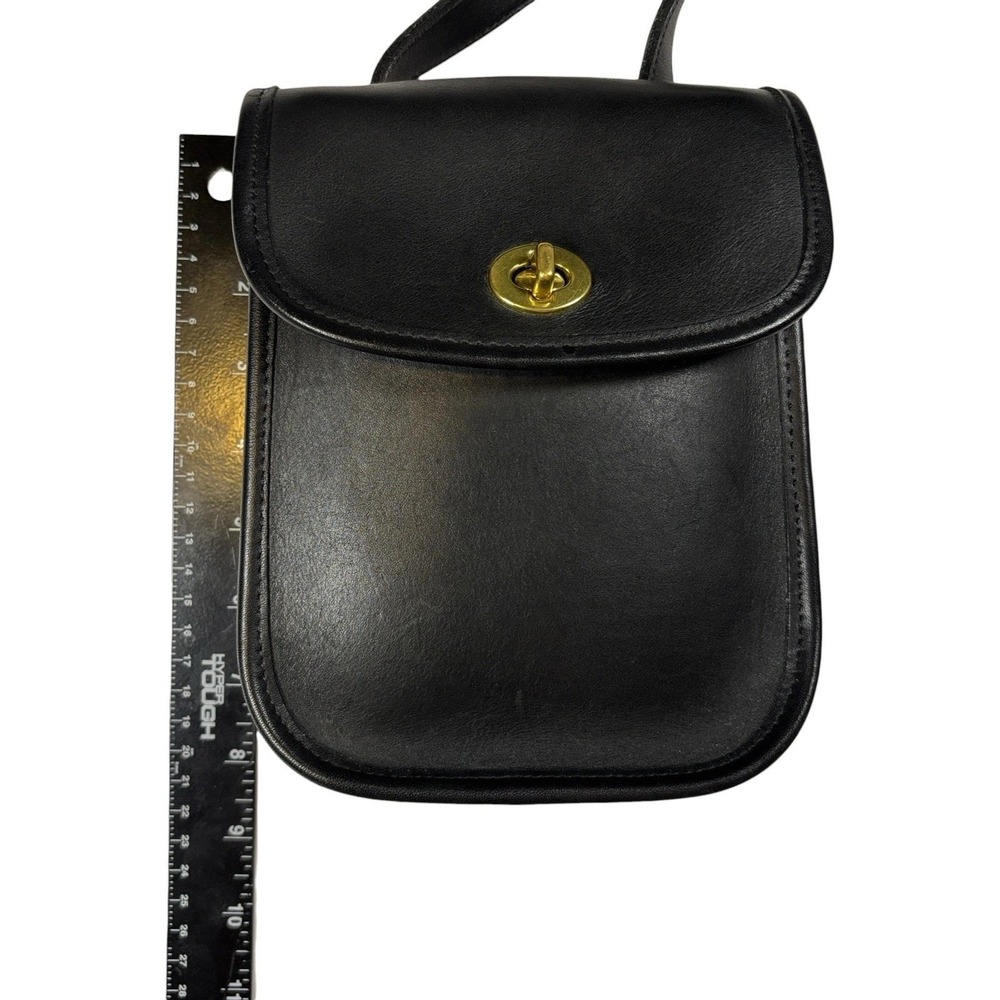 Coach Sidepack Scooter Crossbody Bag Black Turnlock Pouch Leather Vintage # 9978 - Picture 6 of 8